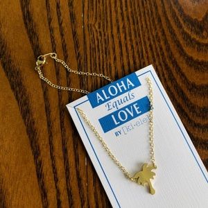 Kiele Aloha Equals Love Palm Tree Gold Necklace